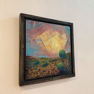 Végtelen kapu - Absztrakt tájkép, olajfestmény keretezve, akasztóval - azonnal falra akasztható. - művészet - festmény - olajfestmény - Meska.hu