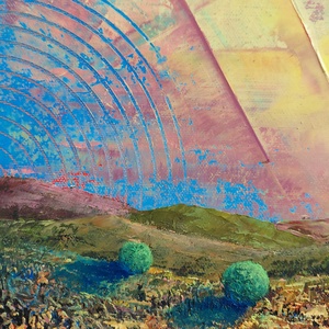 Végtelen kapu - Absztrakt tájkép, olajfestmény keretezve, akasztóval - azonnal falra akasztható. - művészet - festmény - olajfestmény - Meska.hu