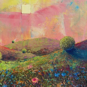 Vibráló csend - Absztrakt tájkép, olajfestmény keretezve, akasztóval - azonnal falra akasztható. - művészet - festmény - olajfestmény - Meska.hu