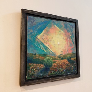 Lélekkapu - Absztrakt tájkép, olajfestmény keretezve, akasztóval - azonnal falra akasztható. - művészet - festmény - olajfestmény - Meska.hu