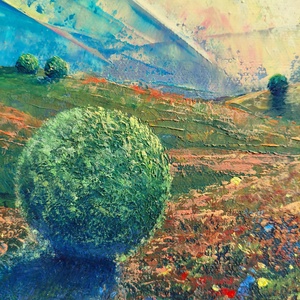 Lélekkapu - Absztrakt tájkép, olajfestmény keretezve, akasztóval - azonnal falra akasztható. - művészet - festmény - olajfestmény - Meska.hu