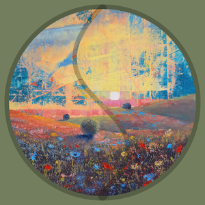 Alföld 1. - Absztrakt tájkép, olajfestmény keretezve, akasztóval - azonnal falra akasztható. - művészet - festmény - olajfestmény - Meska.hu