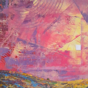 Alföld 2. - Absztrakt tájkép, olajfestmény keretezve, akasztóval - azonnal falra akasztható. - művészet - festmény - olajfestmény - Meska.hu