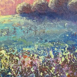 Magyar Alföld 1. : 3025 cm olajfestmény, spirituális hangulatú absztrakt tájkép - művészet - festmény - olajfestmény - Meska.hu