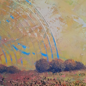 Magyar Alföld 2. : 3025 cm olajfestmény, spirituális hangulatú absztrakt tájkép - művészet - festmény - olajfestmény - Meska.hu