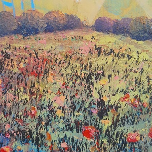 Magyar Alföld 2. : 3025 cm olajfestmény, spirituális hangulatú absztrakt tájkép - művészet - festmény - olajfestmény - Meska.hu