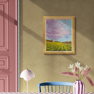 Magyar Alföld 3. : 3025 cm olajfestmény, spirituális hangulatú absztrakt tájkép, Művészet, Festmény, Olajfestmény, Festészet, MESKA