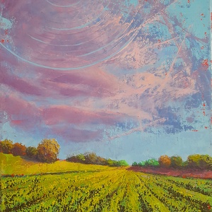 Magyar Alföld 3. : 3025 cm olajfestmény, spirituális hangulatú absztrakt tájkép - művészet - festmény - olajfestmény - Meska.hu