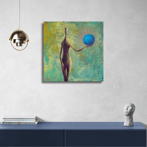 Gaia csendje - Eredeti, vastag festékrétegekkel texturált, absztrakt olajfestmény, Művészet, Festmény, Olajfestmény, Festészet, MESKA