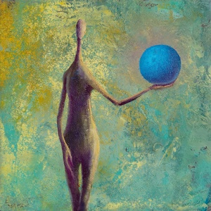 Gaia csendje - Eredeti, vastag festékrétegekkel texturált, absztrakt olajfestmény - művészet - festmény - olajfestmény - Meska.hu