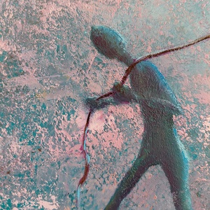 A hold megmentése - Eredeti, vastag festékrétegekkel texturált, absztrakt olajfestmény - művészet - festmény - olajfestmény - Meska.hu