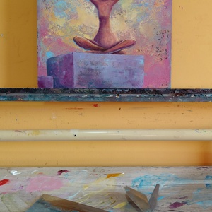 A világ üdvözlése - Eredeti, vastag festékrétegekkel texturált, absztrakt olajfestmény - művészet - festmény - olajfestmény - Meska.hu