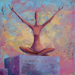 A világ üdvözlése - Eredeti, vastag festékrétegekkel texturált, absztrakt olajfestmény - művészet - festmény - olajfestmény - Meska.hu