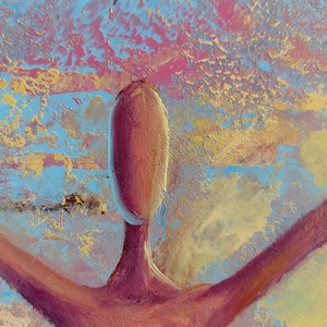 A világ üdvözlése - Eredeti, vastag festékrétegekkel texturált, absztrakt olajfestmény - művészet - festmény - olajfestmény - Meska.hu