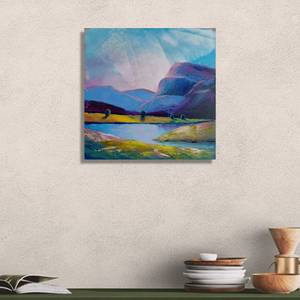 Csendes meder - Eredeti, texturált, absztrakt tájkép, olajfestmény, Művészet, Festmény, Olajfestmény, Festészet, MESKA