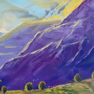 Csendes távolság - Eredeti, texturált, absztrakt tájkép, olajfestmény - művészet - festmény - olajfestmény - Meska.hu