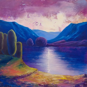 A fény ébredése - Eredeti, texturált, absztrakt tájkép, olajfestmény - művészet - festmény - olajfestmény - Meska.hu