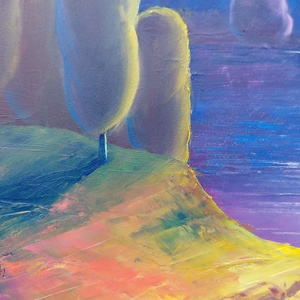 A fény ébredése - Eredeti, texturált, absztrakt tájkép, olajfestmény - művészet - festmény - olajfestmény - Meska.hu