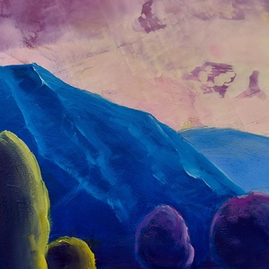 A fény ébredése - Eredeti, texturált, absztrakt tájkép, olajfestmény - művészet - festmény - olajfestmény - Meska.hu