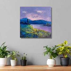 Hajnali nyugalom - Eredeti, texturált, absztrakt tájkép, olajfestmény, Művészet, Festmény, Olajfestmény, Festészet, MESKA