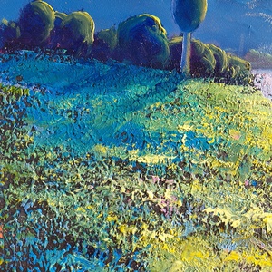 Hajnali nyugalom - Eredeti, texturált, absztrakt tájkép, olajfestmény - művészet - festmény - olajfestmény - Meska.hu