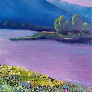 Hajnali nyugalom - Eredeti, texturált, absztrakt tájkép, olajfestmény - művészet - festmény - olajfestmény - Meska.hu