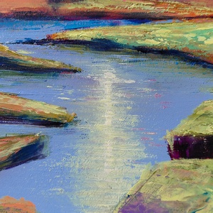 Út a fénybe - Eredeti, texturált, absztrakt tájkép, olajfestmény - művészet - festmény - olajfestmény - Meska.hu