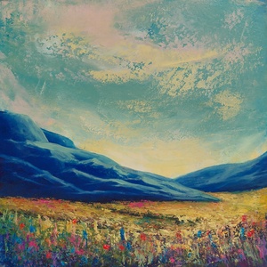 Titkos völgy - Eredeti, texturált, absztrakt tájkép, olajfestmény - művészet - festmény - olajfestmény - Meska.hu