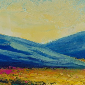 Titkos völgy - Eredeti, texturált, absztrakt tájkép, olajfestmény - művészet - festmény - olajfestmény - Meska.hu