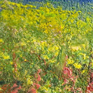 Csendes újrakezdés - Eredeti, texturált, absztrakt tájkép, olajfestmény - művészet - festmény - olajfestmény - Meska.hu