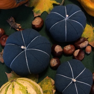 Textil dísztök középkék színben több méretben  - Meska.hu