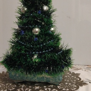 Egyedi, kézzel készült világító karácsonyi asztal dísz-piros/arany/ezüst  díszítéssel - karácsony - karácsonyi lakásdekoráció - ünnepi asztaldekoráció - Meska.hu