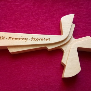 Modern fali kereszt, fából készült feszület, felirat választható - otthon & életmód - vallás - kereszt - Meska.hu