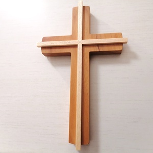 Két színű fali kereszt, fából készült feszület - otthon & életmód - vallás - kereszt - Meska.hu