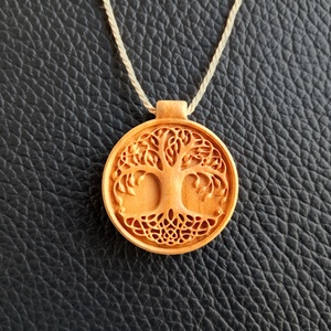 Életfa (tree of life) zsinórnyaklánc cseresznyefa medállal - ékszer - nyaklánc - medálos nyaklánc - Meska.hu