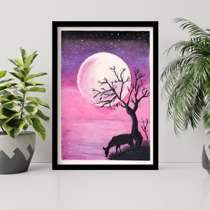 Purple Moon - művészet - festmény - pasztell - Meska.hu
