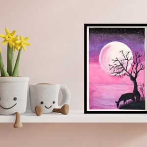 Purple Moon - művészet - festmény - pasztell - Meska.hu
