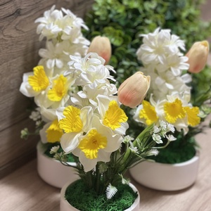 Nárciszos dísz, Otthon & Életmód, Dekoráció, Asztal és polc dekoráció, Asztaldísz, , MESKA