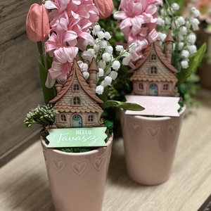 Házikós dísz zöld táblával, Otthon & Életmód, Dekoráció, Asztal és polc dekoráció, Asztaldísz, , MESKA