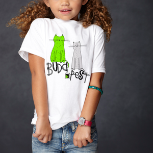Cicák és Budapest - macskás gyerek póló - uniszex - Meska.hu