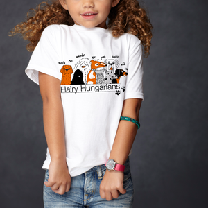 Kutyás póló gyerekeknek - hairy hungarians - uniszex, Ruha & Divat, Babaruha & Gyerekruha, Póló, Fotó, grafika, rajz, illusztráció, MESKA