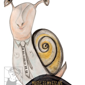 Életem a zene - csiga mintás férfi/uniszex póló  - ruha & divat - férfi ruha - póló - Meska.hu