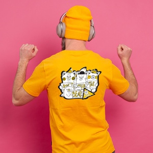 A medvéket etetni TILOS! sárga póló mindenkinek - ruha & divat - férfi ruha - póló - Meska.hu