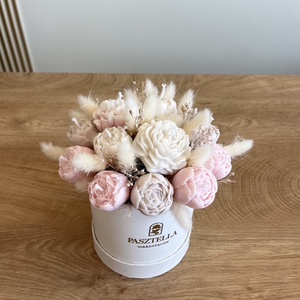 Szójaviasz doboz (szárított virágokkal) - kellékek & szerszámok - vegyes alapanyag - gyertya alapanyag - szójaviasz gyertya alapanyag - Meska.hu