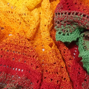 Spring mood horgolt kendő - ruha & divat - sál, sapka, kendő - fejpánt - Meska.hu