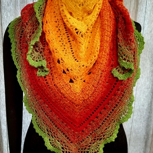 Spring mood horgolt kendő - Meska.hu