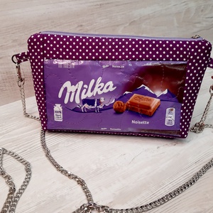 Upcycling táska csokipapírból purple - táska & tok - neszesszer - Meska.hu