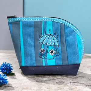 Türkiz esernyős csíkos neszi , Táska & Tok, Neszesszer, Varrás, Hímzés, MESKA