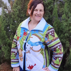 Erka -Kabátmesék: Hóemberkék 42/44-es méret - ruha & divat - női ruha - kabát - Meska.hu