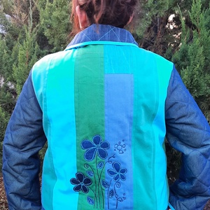 Erka -Kabátmesék: Kék-zöld farmerek 42/44-es méret - ruha & divat - női ruha - kabát - Meska.hu